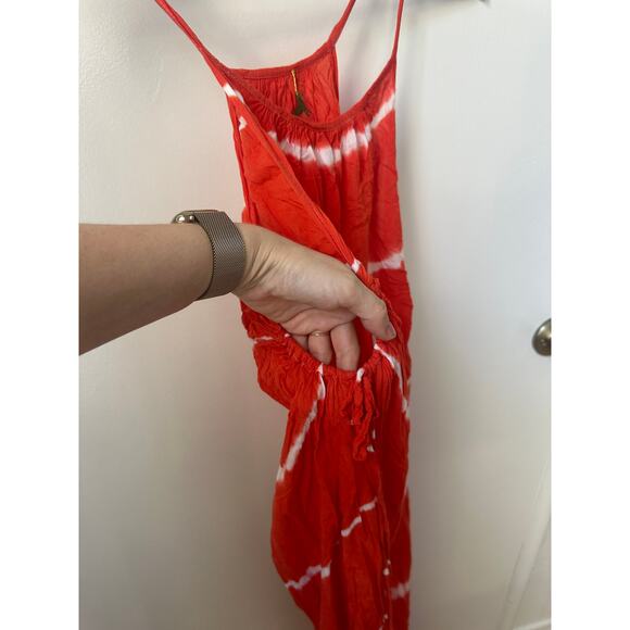 Indah Red Maxi Summer Slip Dress - Picture 6 of 9